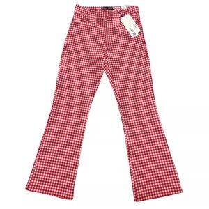 Red Gingham Flare Pants